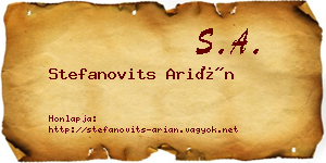 Stefanovits Arián névjegykártya